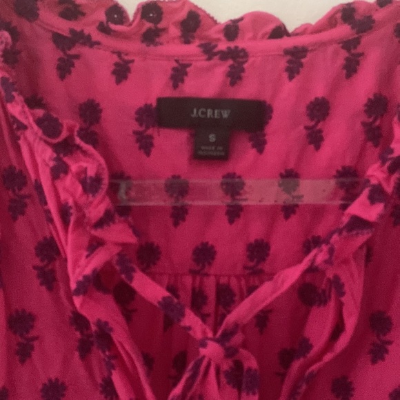 Ruffle-sleeve cotton voile top in Fuchsia Violet - Picture 5 of 8